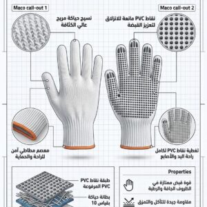 كفوف قطن منقط درزن 10 حبة